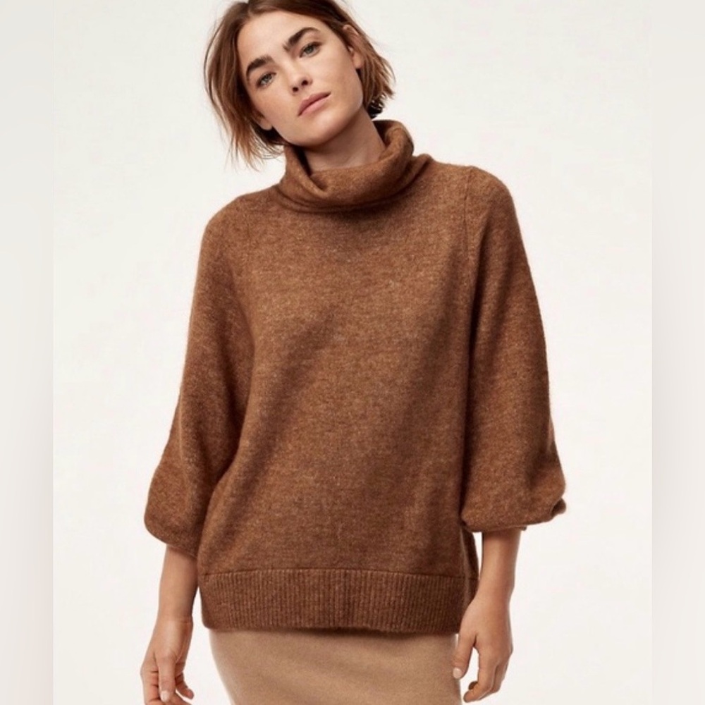 Aritzia The Group by Babaton Adichie Turtleneck Sweater in Rust Brown - XS -EUC